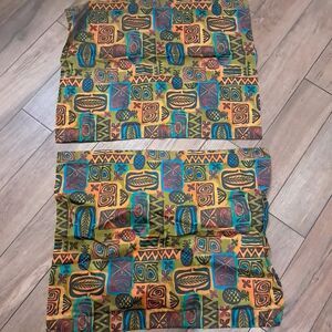 Spoonflower Set 2 Standard pillow Shams flanged tiki Polynesian green teal‎